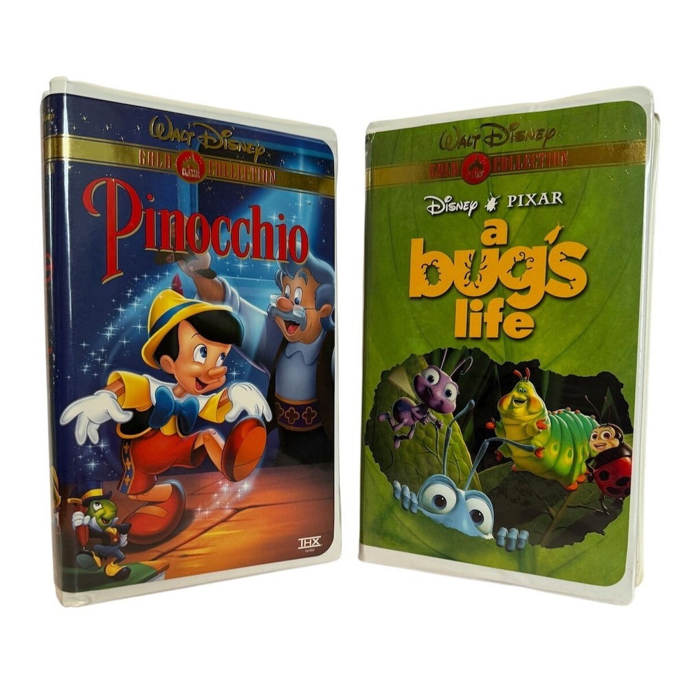 Disney Gold Collection‎ Pinocchio and A Bugs Life VHS Movies 2 Pack